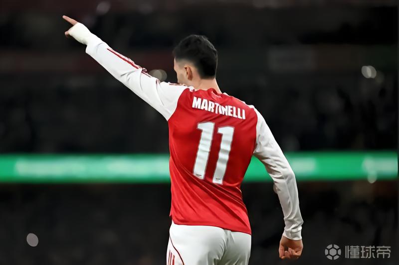 马丁内利达成欧战50场里程碑，成阿森纳队史南美球员第一人